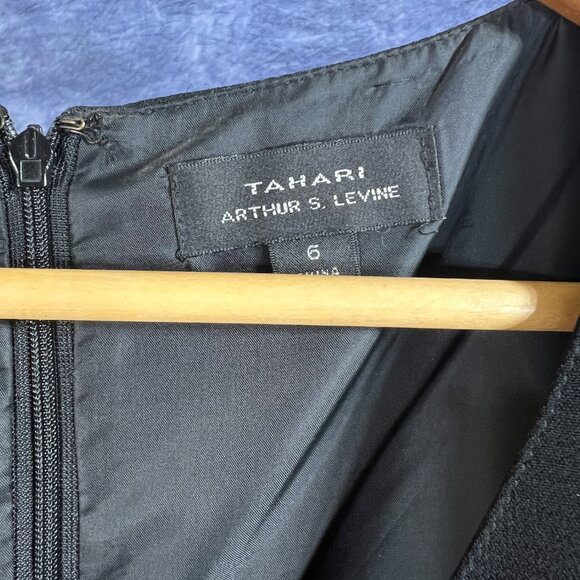 Black Sleeveless Tahari Sheath Dress Sz 6 - Picture 3 of 5